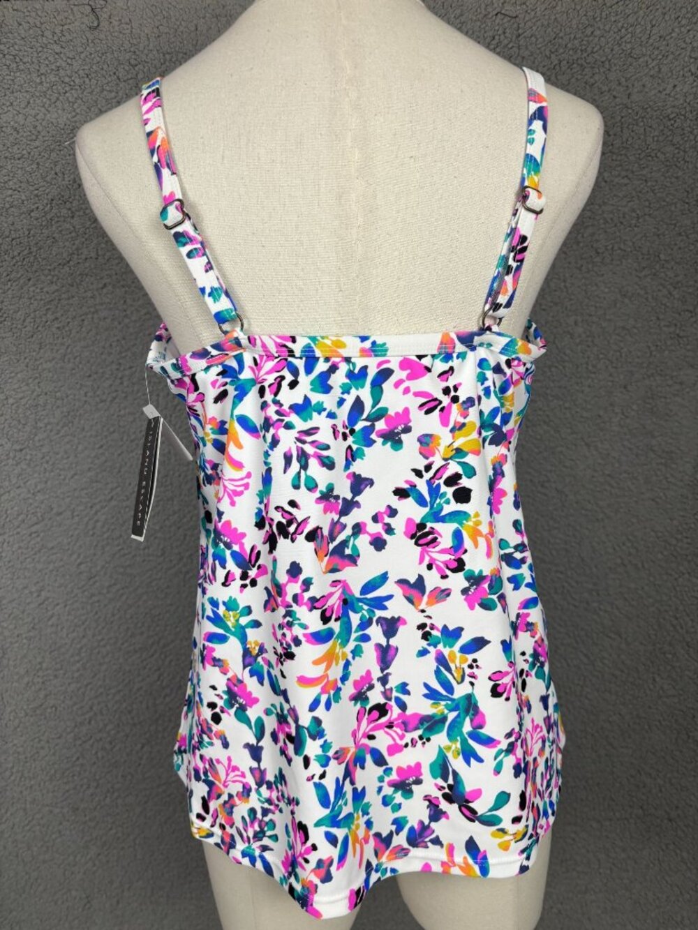 Island Escape Women's Underwire Floral-Print Twist-Front Tankini Top Size 8 NWTs - Picture 5 of 8